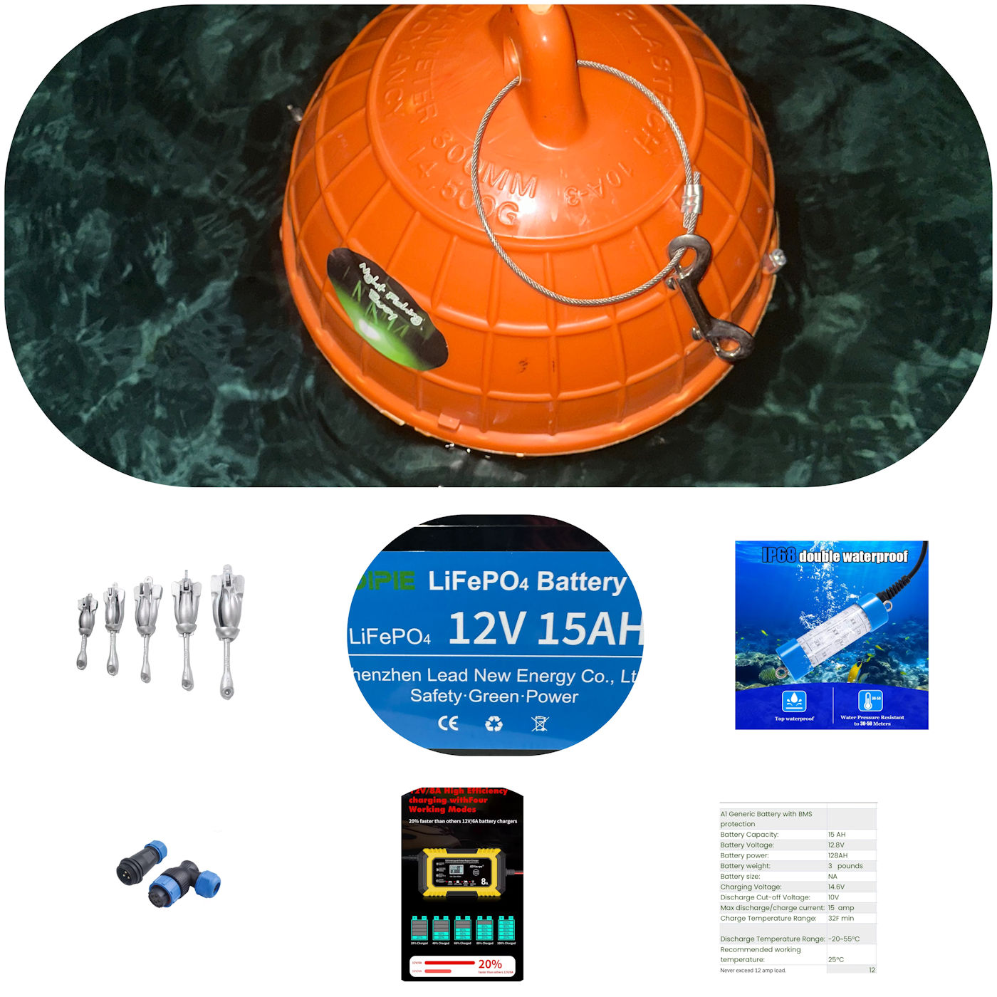  Mini Portable Night Fishing Buoy kit